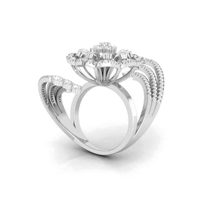 Designer Diamond Flower Cocktail ring in Platinum for Women JL PT R 006