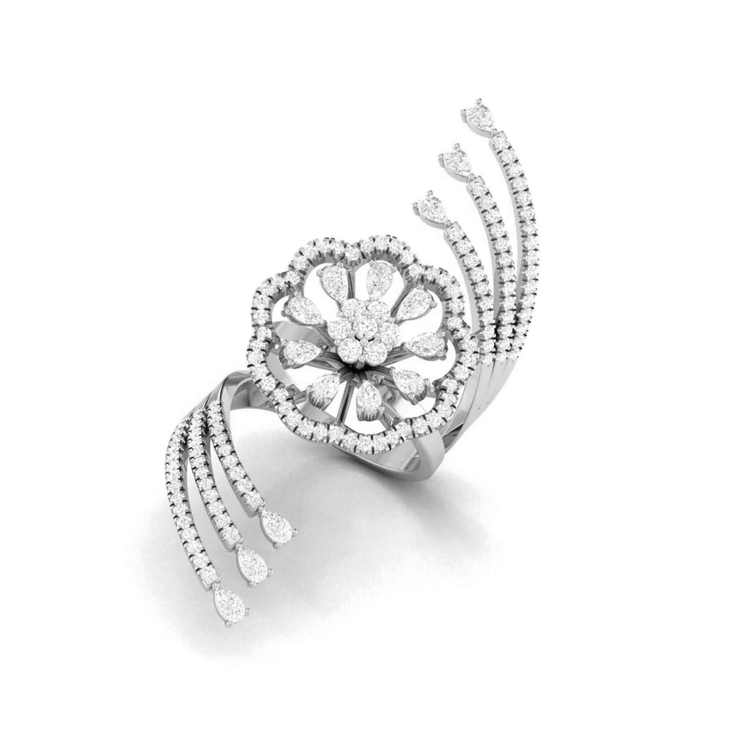 Designer Diamond Flower Cocktail ring in Platinum for Women JL PT R 006  VVS-GH Jewelove.US