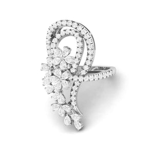 Designer Diamond Flower Cocktail ring in Platinum for Women JL PT R 007   Jewelove.US