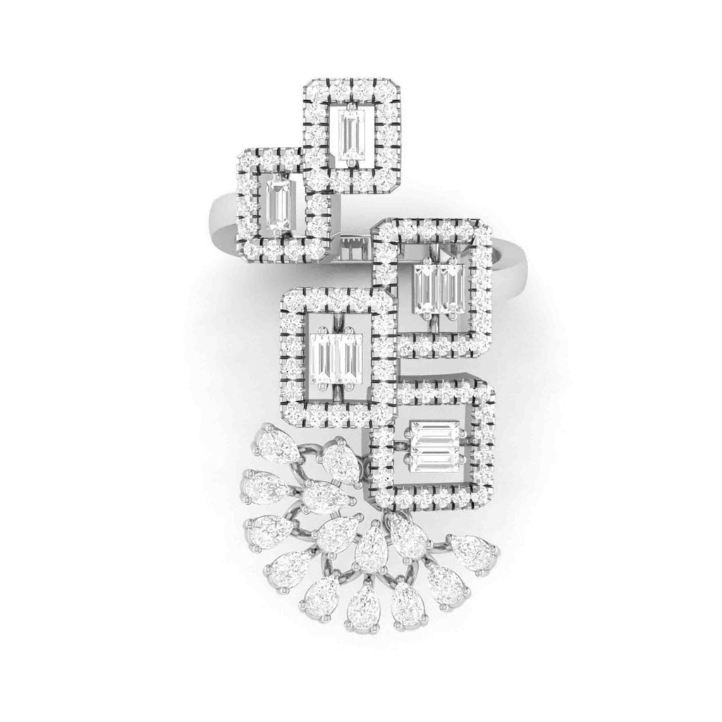Designer Diamond Cocktail ring in Platinum for Women JL PT R 008  VVS-GH Jewelove.US