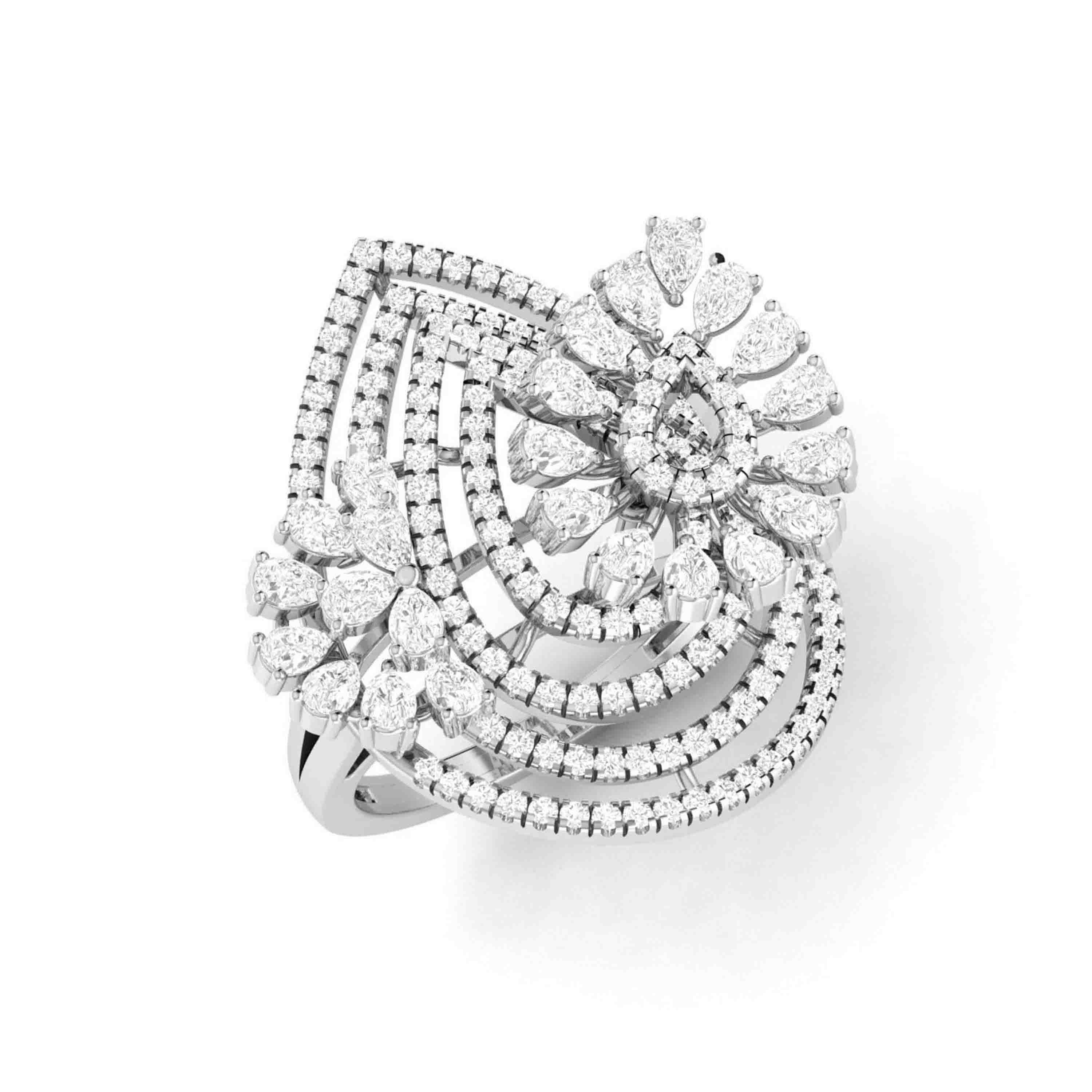 Designer Diamond Cocktail ring in Platinum for Women JL PT R 009