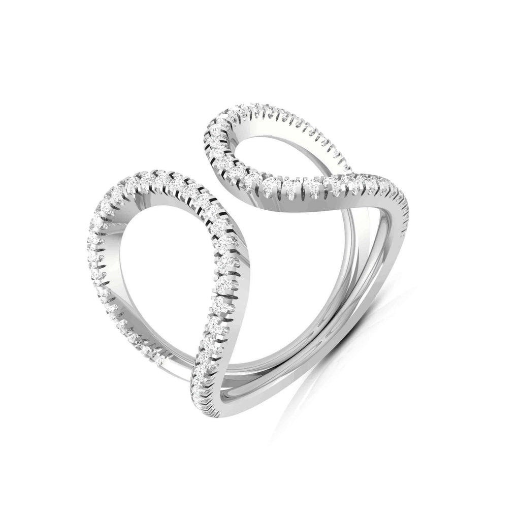 Platinum Infinity Ring with Diamonds for Women JL PT R-12  VVS-GH-Women-s-Band-only Jewelove.US