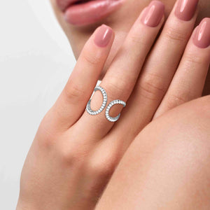 Platinum Infinity Ring with Diamonds for Women JL PT R-12   Jewelove.US