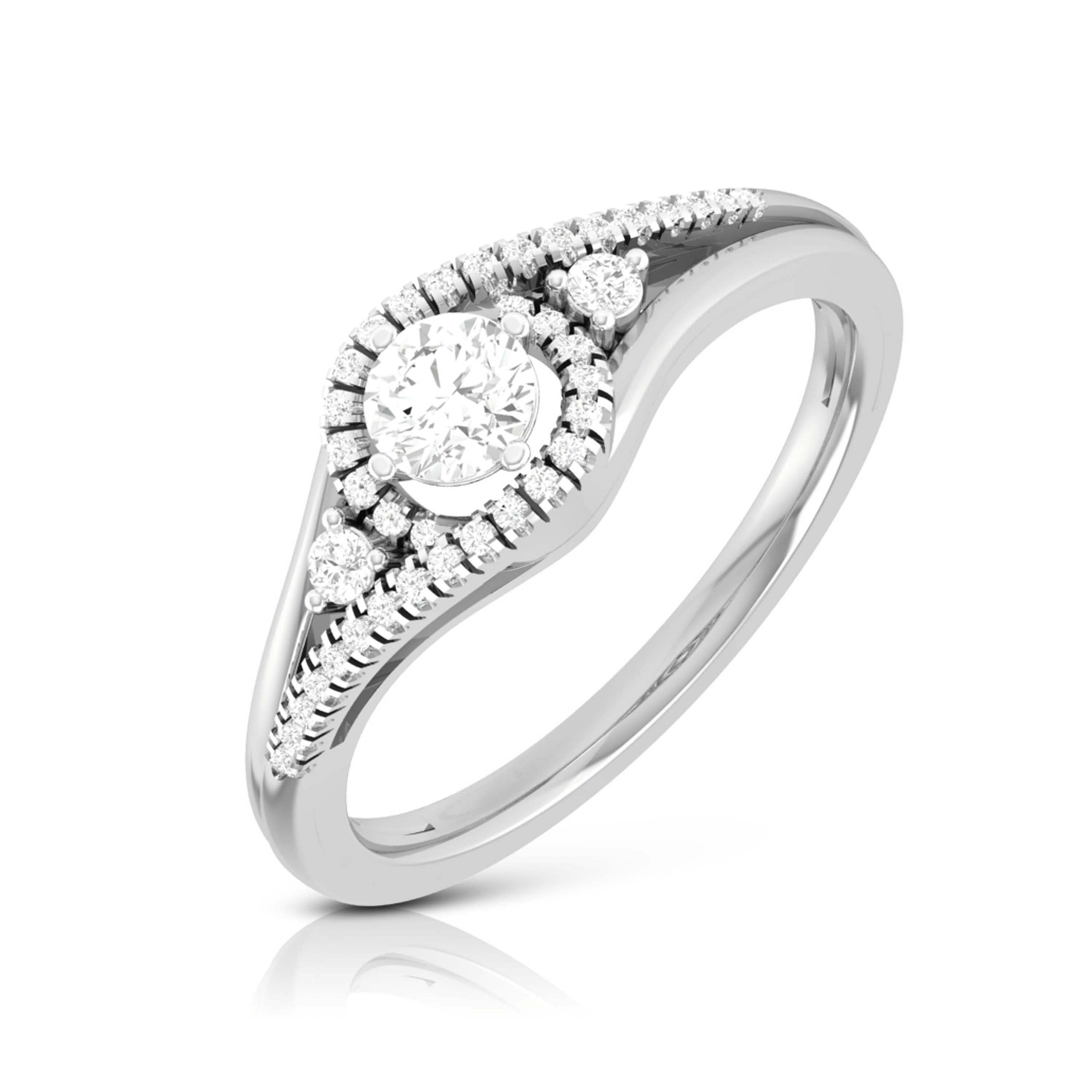 Designer Platinum Halo-Style Solitaire Engagement Ring JL PT R-13  VS-J-Women-s-Band-only Jewelove.US