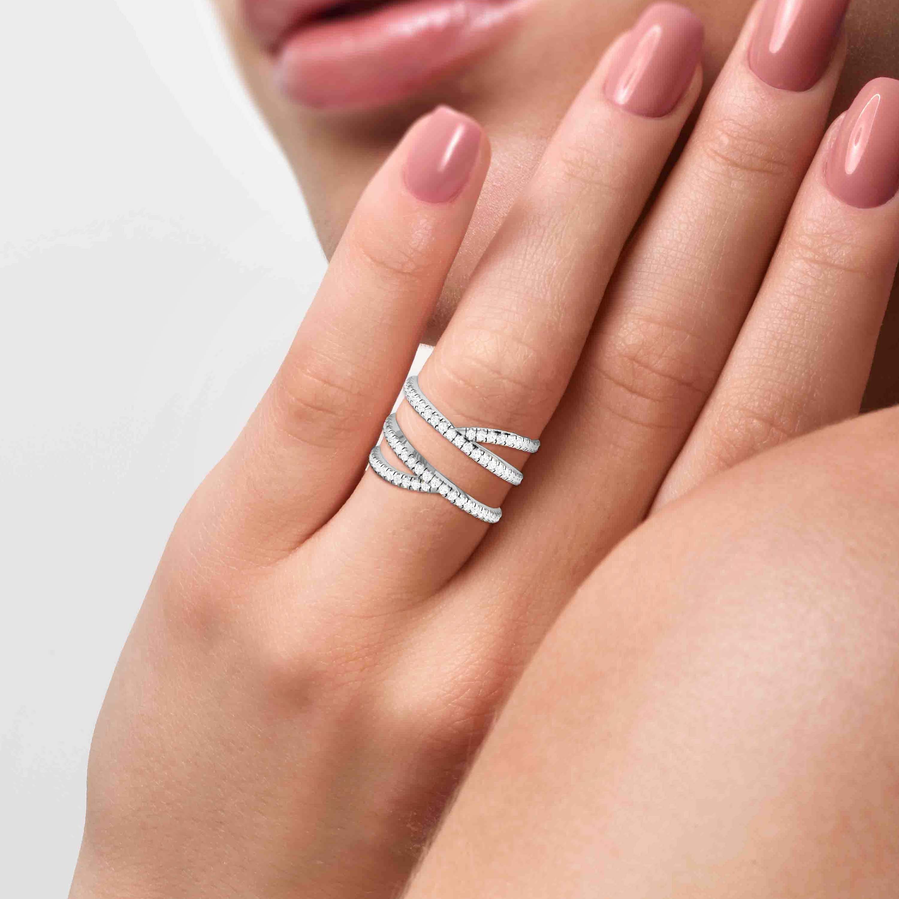 Platinum Infinity Ring with Diamonds for Women JL PT R-14   Jewelove.US