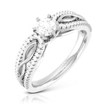 Load image into Gallery viewer, Designer Platinum Solitaire Engagement Ring with Infinity Shank for Women JL PT R-16  J-VS Jewelove.US
