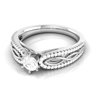 Designer Platinum Solitaire Engagement Ring with Infinity Shank for Women JL PT R-16   Jewelove.US