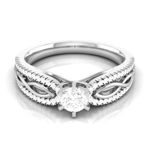 Designer Platinum Solitaire Engagement Ring with Infinity Shank for Women JL PT R-16   Jewelove.US
