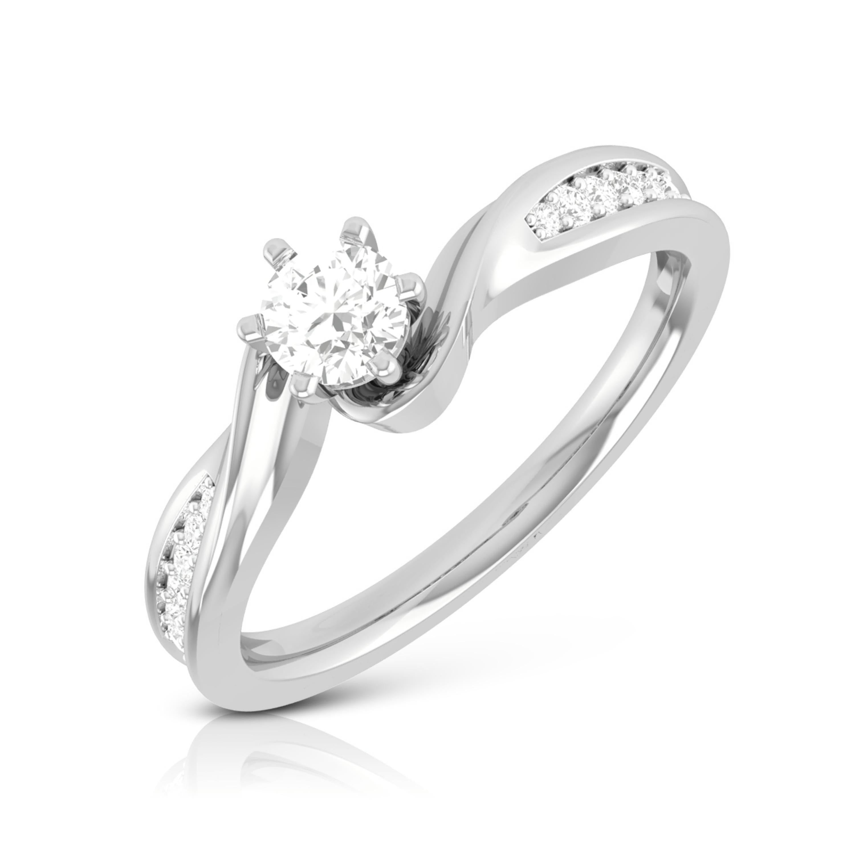 Designer Curvy 20-Pointer Platinum Engagement Ring JL PT R-17