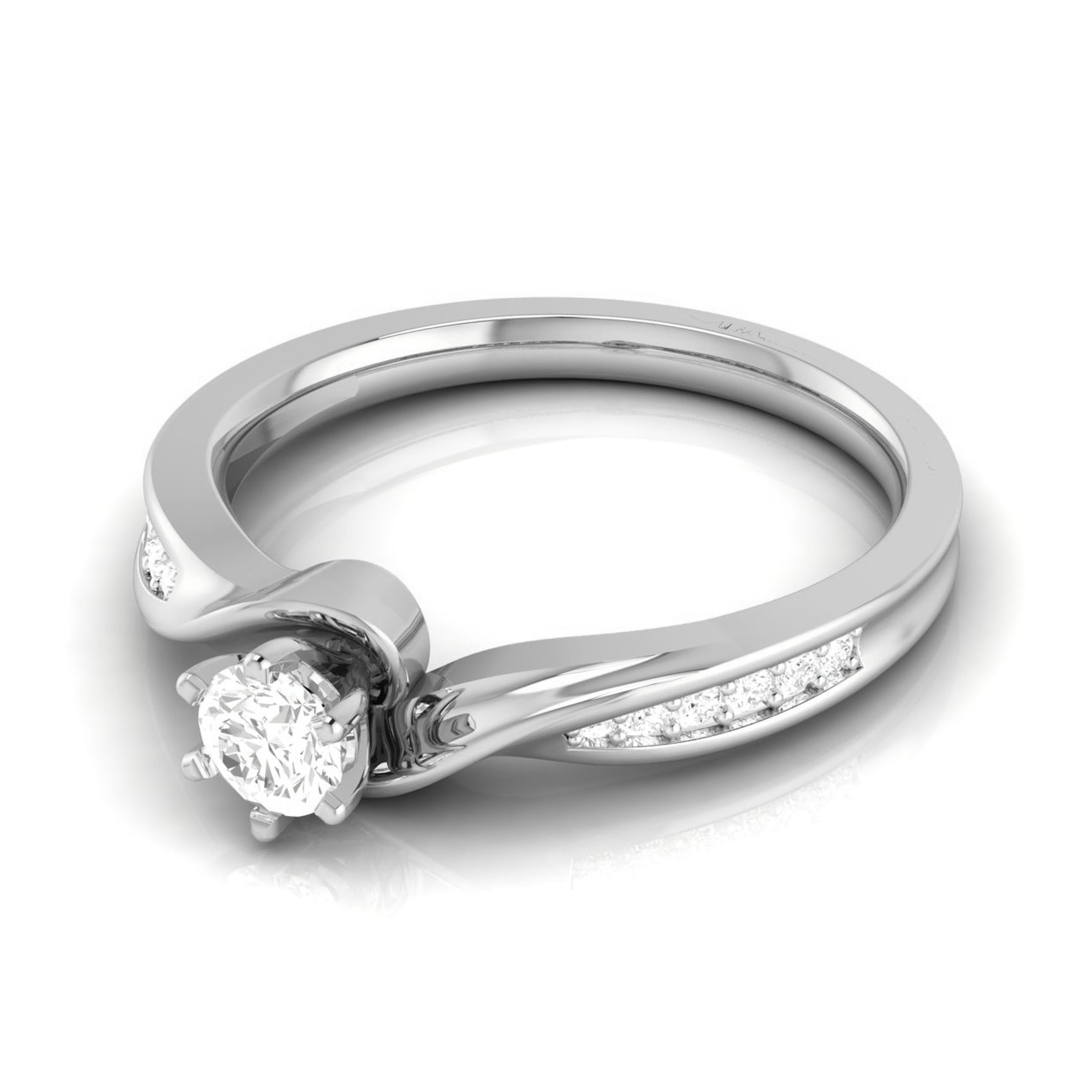 Designer Curvy 20-Pointer Platinum Engagement Ring JL PT R-17