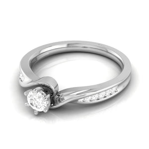 Designer Curvy 20-Pointer Platinum Engagement Ring JL PT R-17