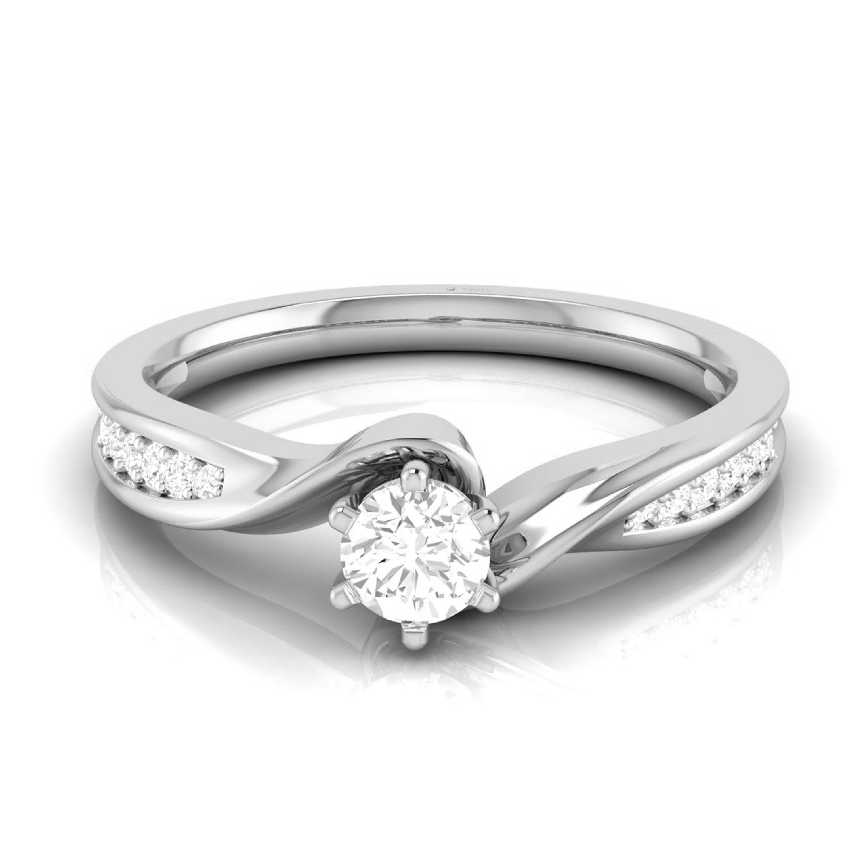 Designer Curvy 20-Pointer Platinum Engagement Ring JL PT R-17