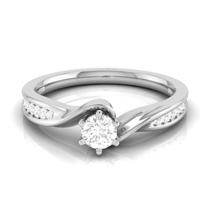 Designer Curvy 20-Pointer Platinum Engagement Ring JL PT R-17