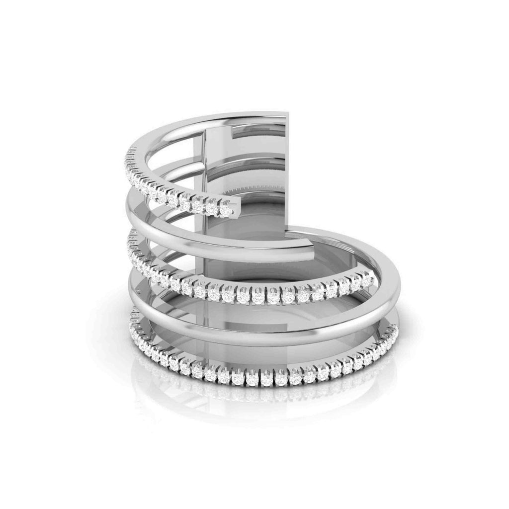 Platinum Ring with Diamonds for Women JL PT R-2   Jewelove.US