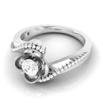 Load image into Gallery viewer, 30 Pointer Designer Flower Platinum Solitaire Engagement Ring JL PT R-30
