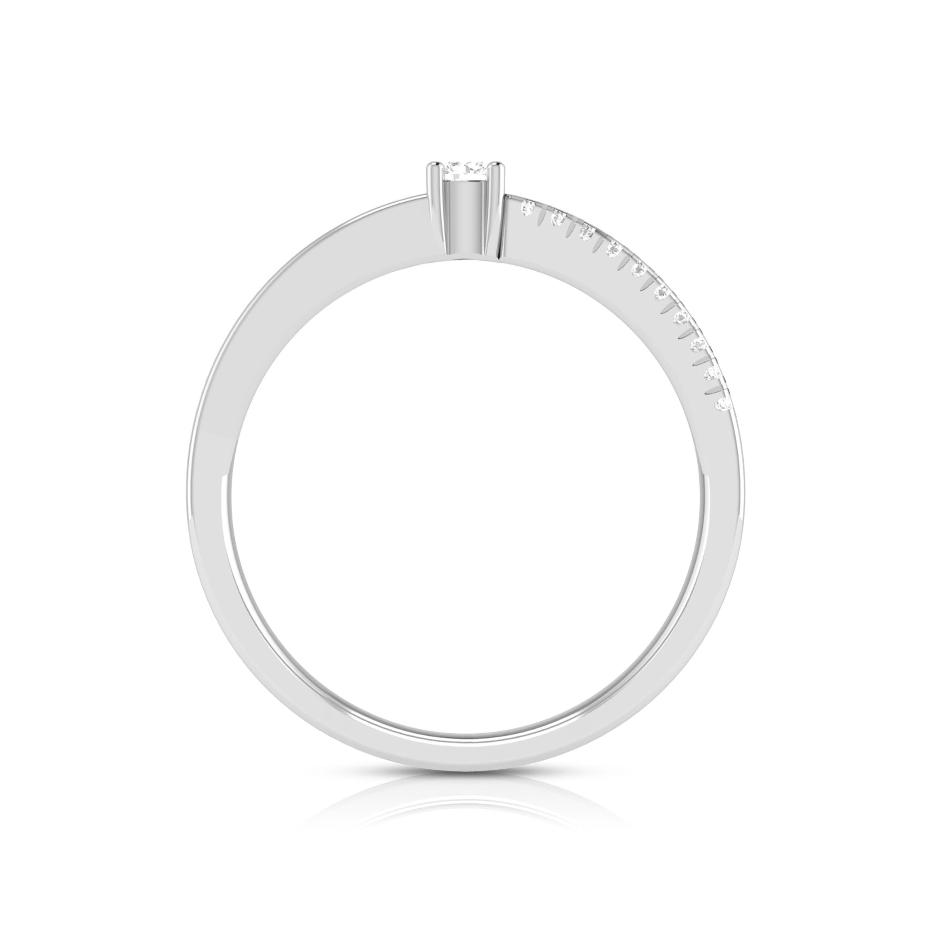10 Pointer Diamond Shank Platinum Ring for Women JL PT R-49   Jewelove.US