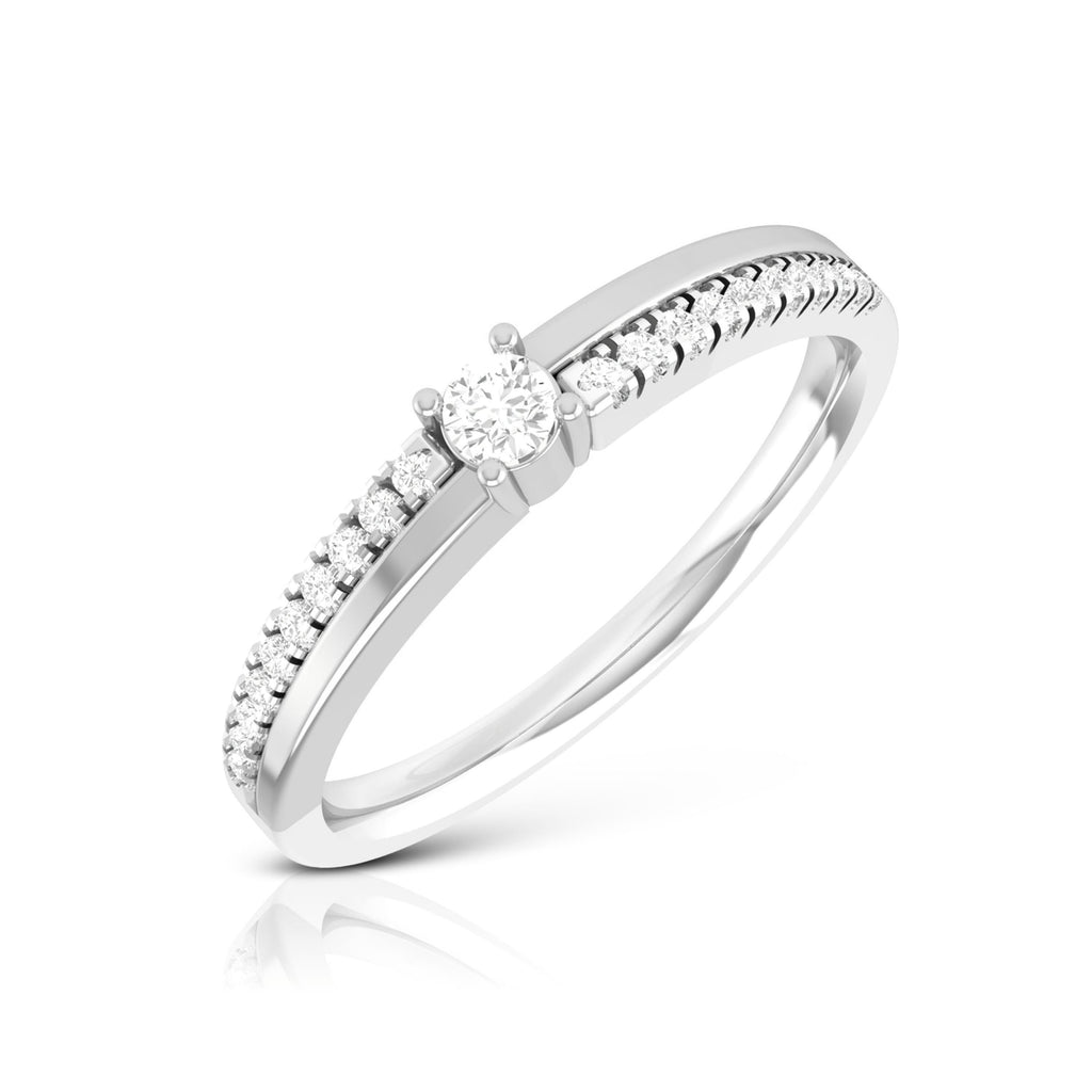 10 Pointer Diamond Shank Platinum Ring for Women JL PT R-49   Jewelove.US