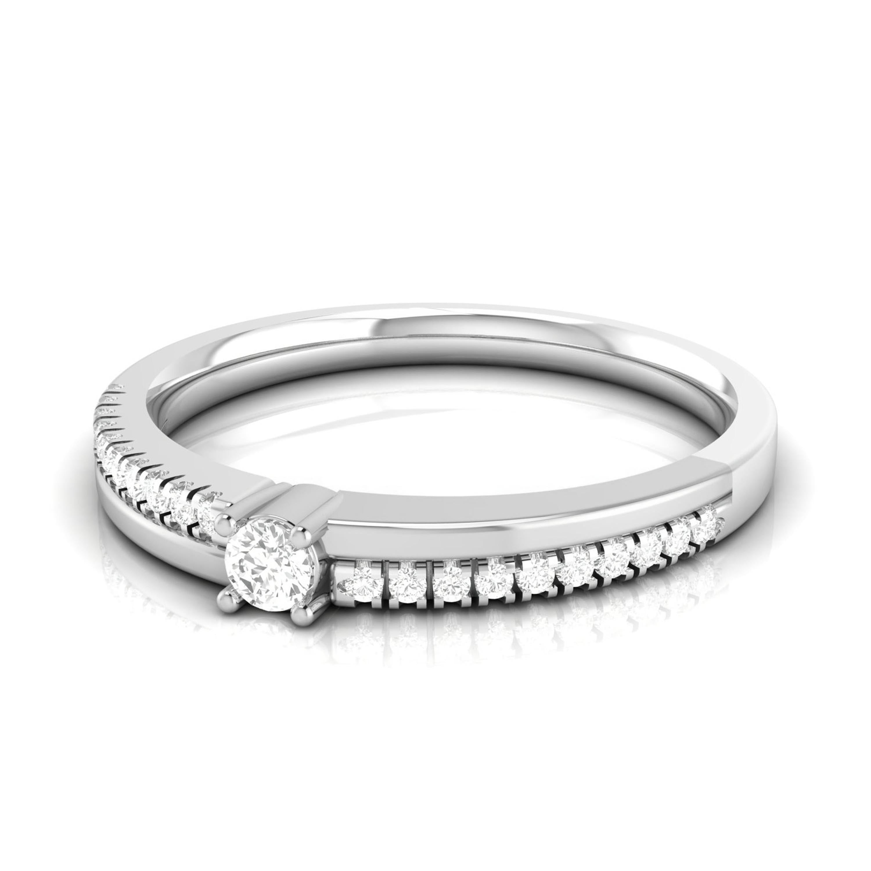 10 Pointer Diamond Shank Platinum Ring for Women JL PT R-49   Jewelove.US
