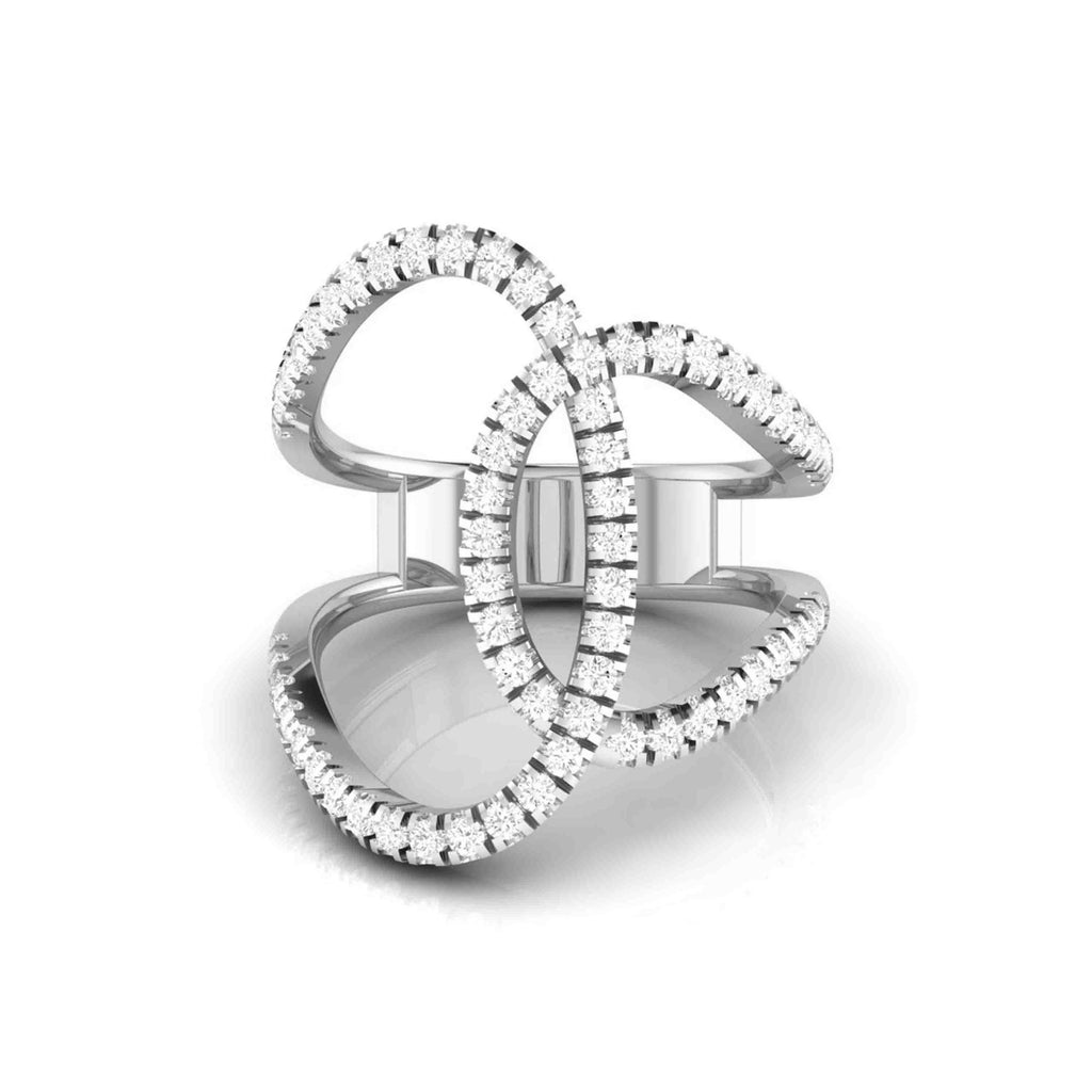 Platinum Ring with Diamonds for Women JL PT R-4  VVS-GH-Women-s-Band-only Jewelove.US