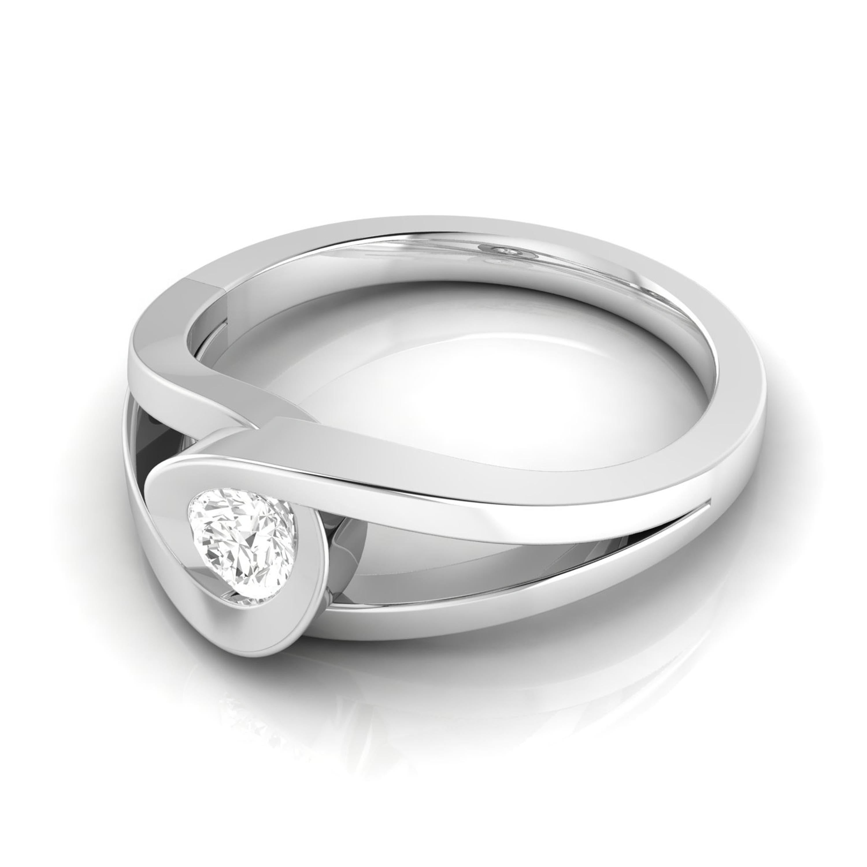 0.25cts. Solitaire Platinum Split Shank Engagement Ring for Women JL PT R-58   Jewelove.US