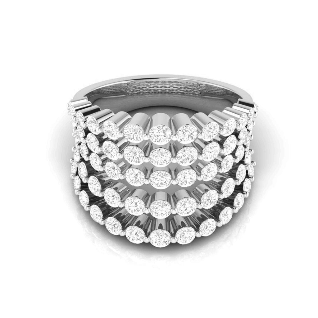 Platinum Ring with Diamonds for Women JL PT R-5  VVS-GH-Women-s-Band-only Jewelove.US