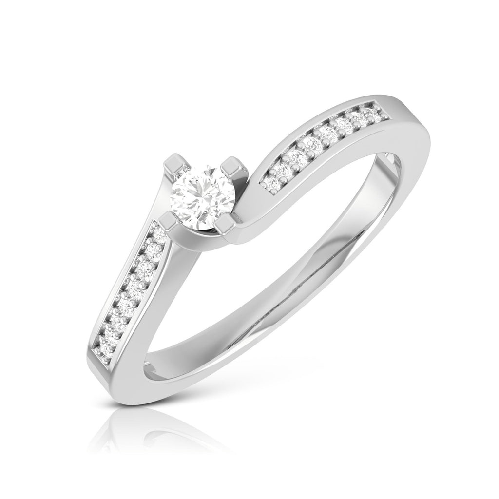 Platinum Diamond 10-Pointer Engagement Ring for Women JL PT R-61   Jewelove.US