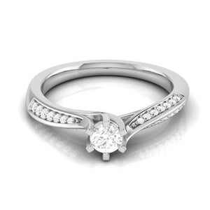 15-Pointer Platinum Diamond Shank Engagement Ring for Women JL PT R-62   Jewelove.US