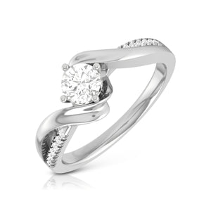 0.25cts. Solitaire Diamond Twisted Shank Platinum Diamond Engagement Ring for Women JL PT R-64 -A   Jewelove.US