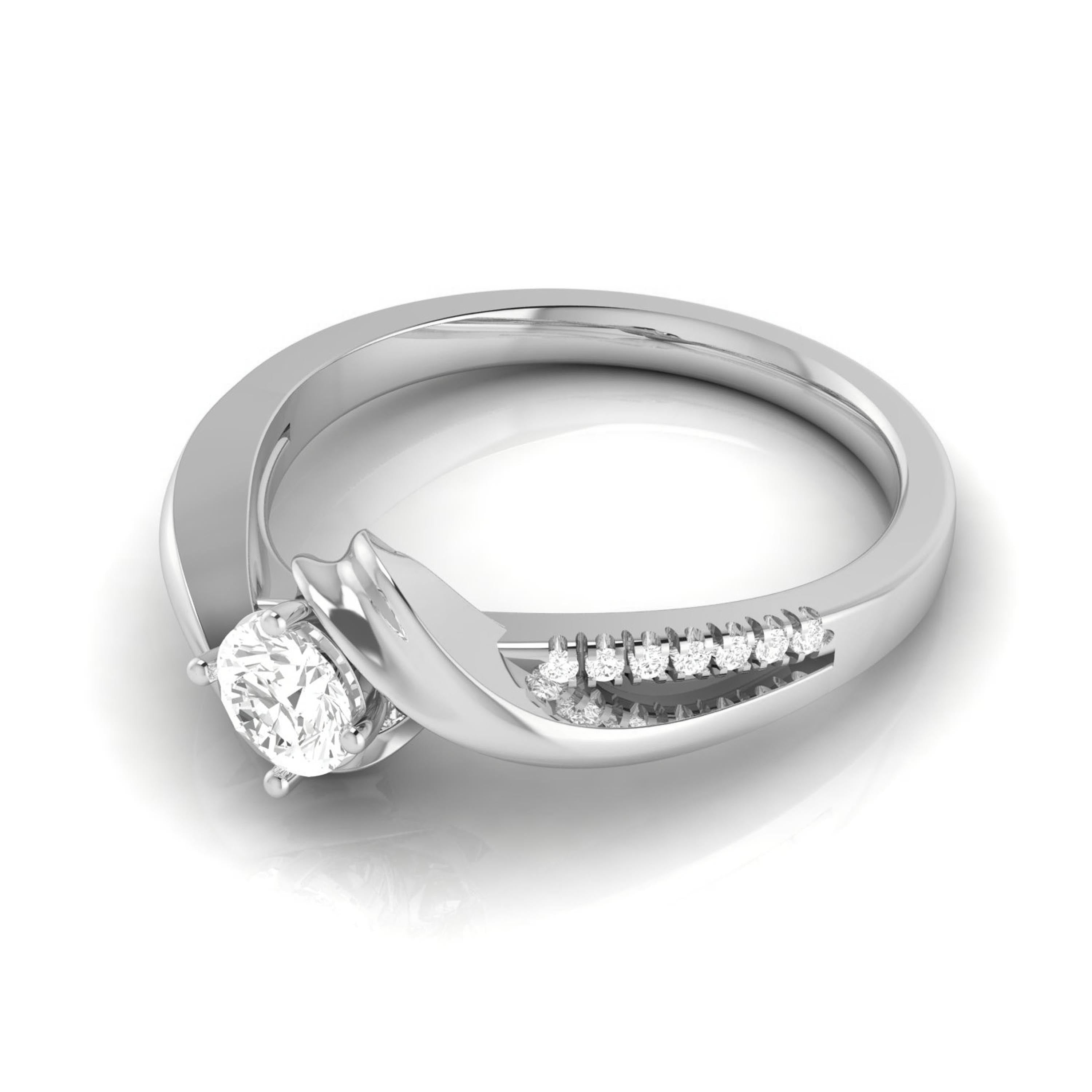 0.30cts. Solitaire Diamond Twisted Shank Platinum Diamond Engagement Ring for Women JL PT R-64   Jewelove.US
