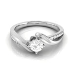 Load image into Gallery viewer, 0.30cts. Solitaire Diamond Twisted Shank Platinum Diamond Engagement Ring for Women JL PT R-64   Jewelove.US
