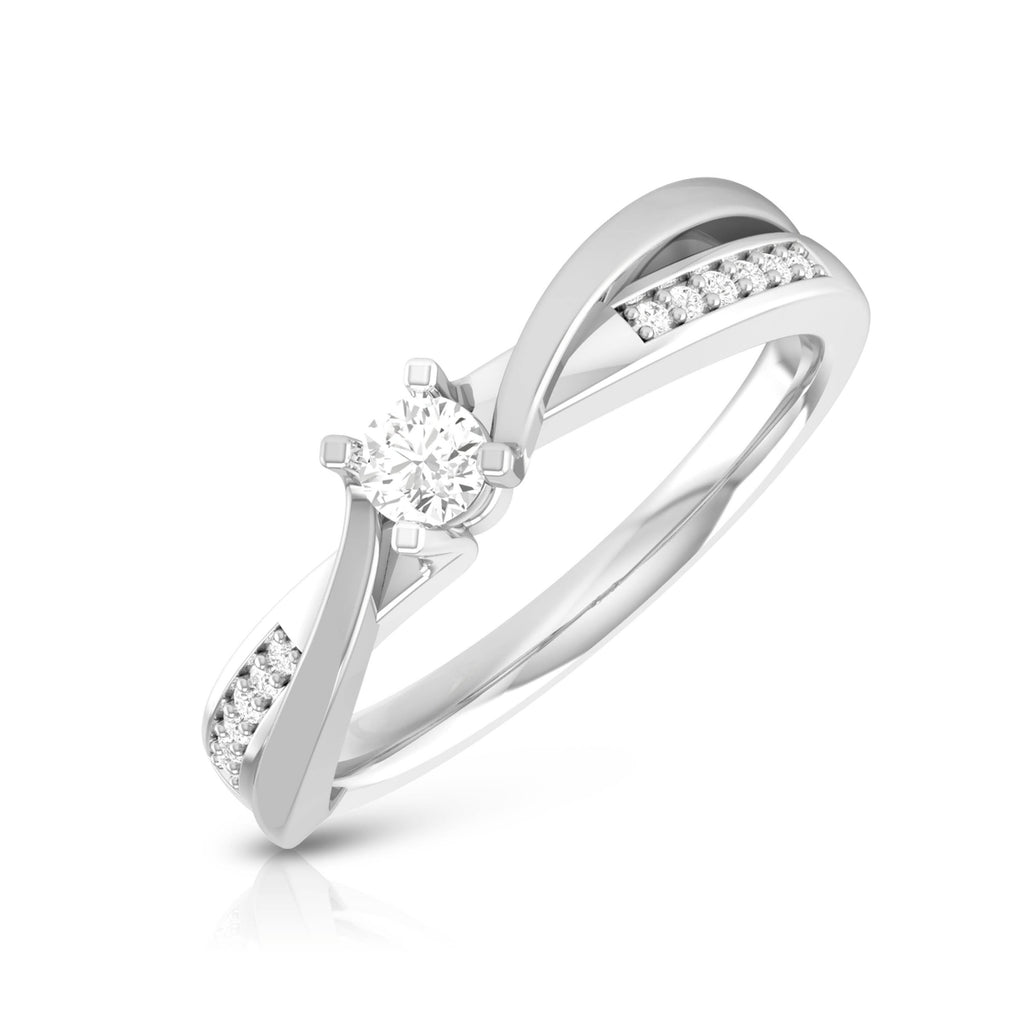 0.20cts. Solitaire Platinum Split Diamond & Twisted Shank Engagement Ring for Women JL PT R-68   Jewelove.US