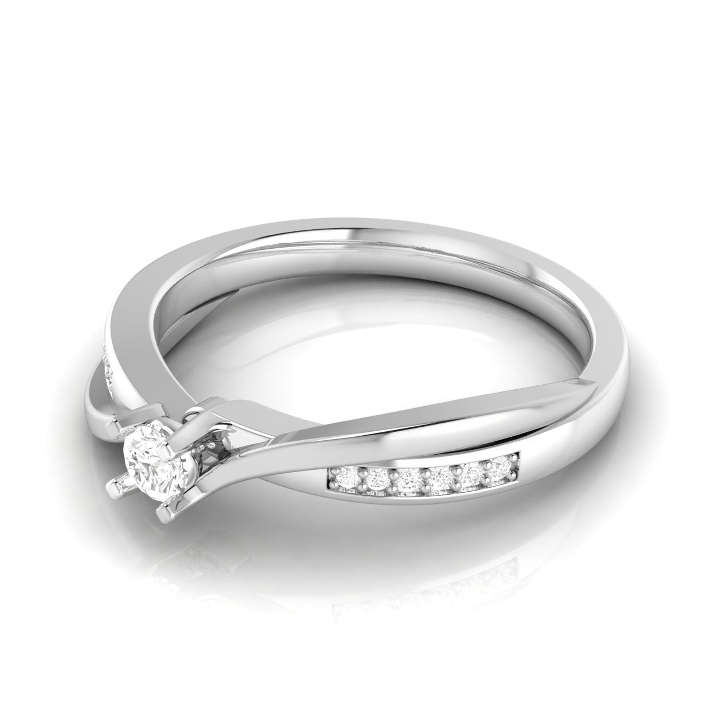 0.20cts. Solitaire Platinum Split Diamond & Twisted Shank Engagement Ring for Women JL PT R-68   Jewelove.US