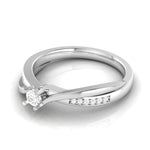 Load image into Gallery viewer, 0.20cts. Solitaire Platinum Split Diamond &amp; Twisted Shank Engagement Ring for Women JL PT R-68   Jewelove.US

