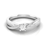 Load image into Gallery viewer, 0.20cts. Solitaire Platinum Split Diamond &amp; Twisted Shank Engagement Ring for Women JL PT R-68   Jewelove.US
