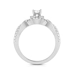 Load image into Gallery viewer, 0.50cts Solitaire Halo Diamond Twisted Shank Platinum Engagement Ring JL PT R-76   Jewelove.US
