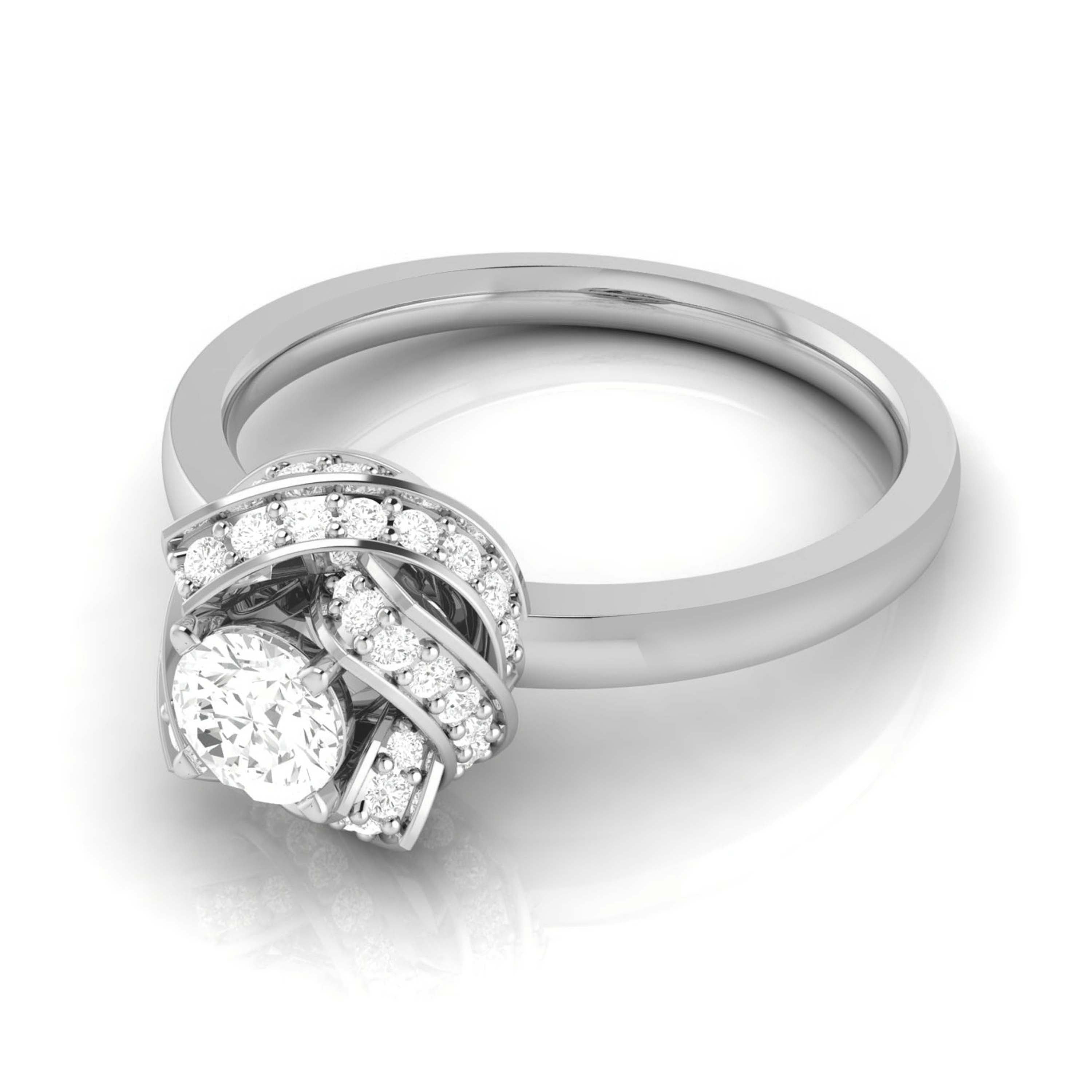 0.50cts. Solitaire Platinum Diamond Engagement Ring for Women JL PT R-78   Jewelove.US