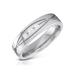 Load image into Gallery viewer, 3 Diamond Platinum Love Bands  JL PT R-8001  Men-s-Ring-only Jewelove
