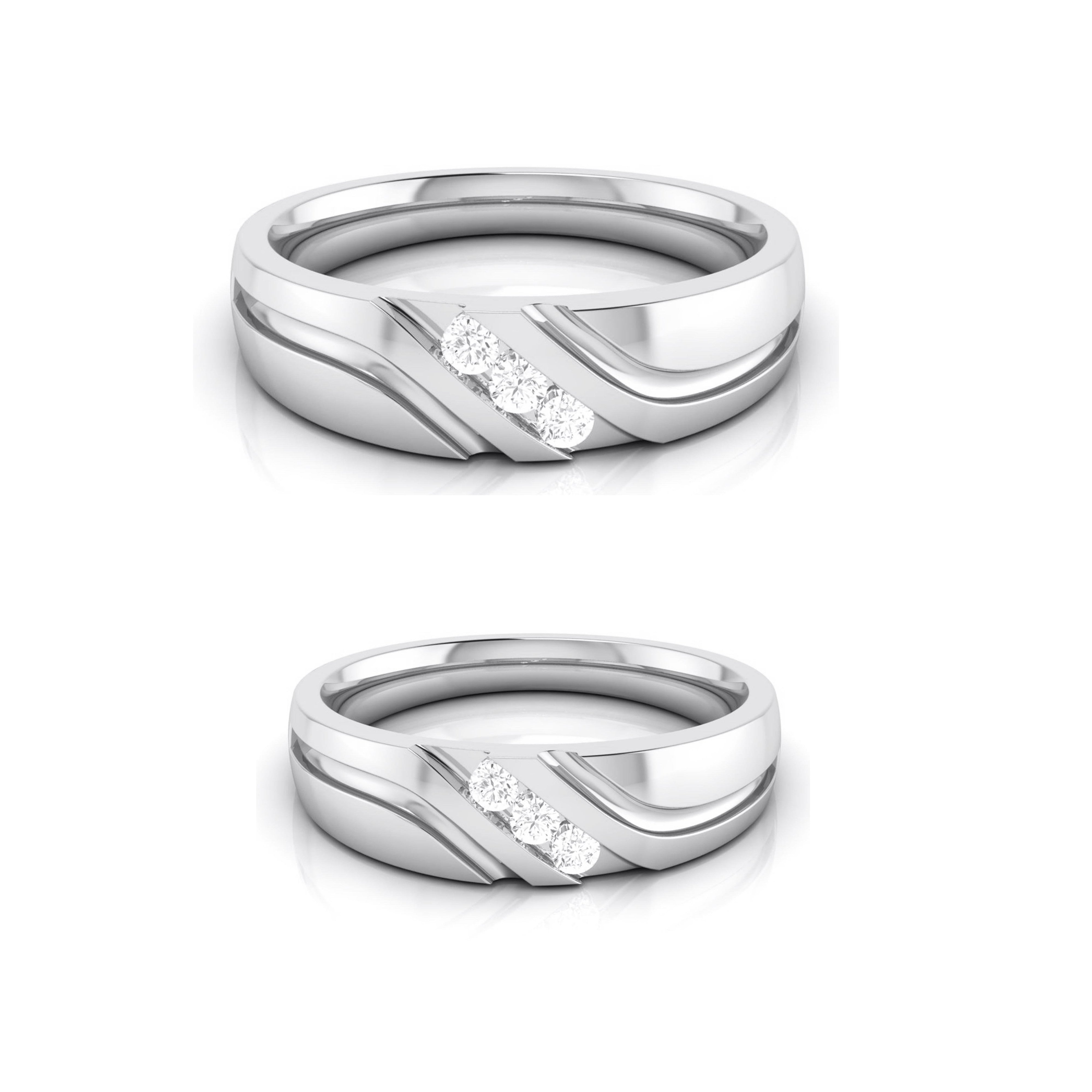 3 Diamond Platinum Love Bands JL PT R-8003