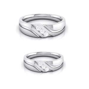 3 Diamond Platinum Love Bands JL PT R-8003  Both Jewelove