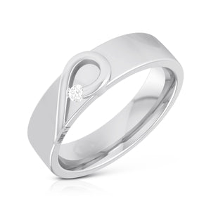 Heart Single Diamond Platinum Love Bands JL PT R-8004  Men-s-Ring-only Jewelove