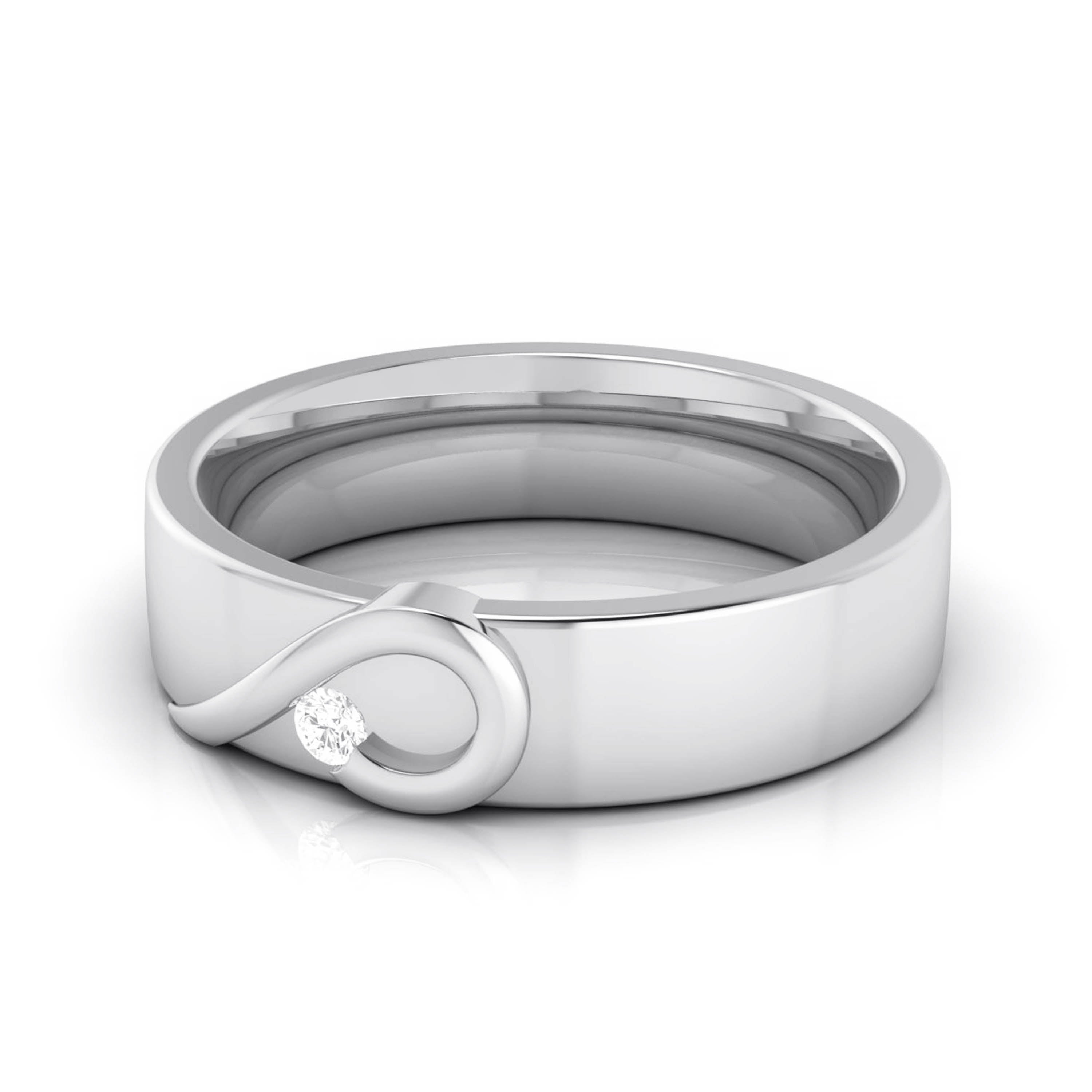 Heart Single Diamond Platinum Love Bands JL PT R-8004