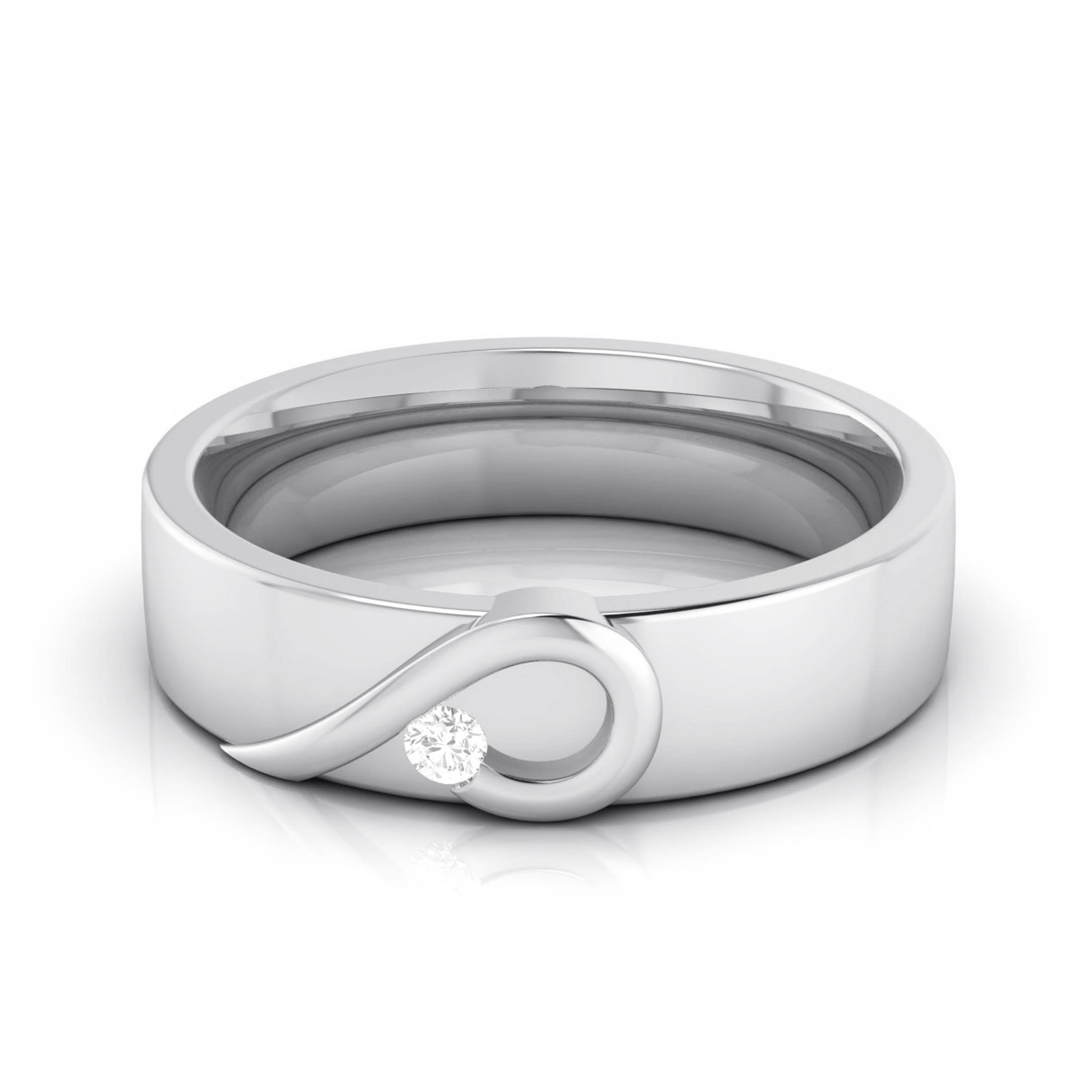 Heart Single Diamond Platinum Love Bands JL PT R-8004