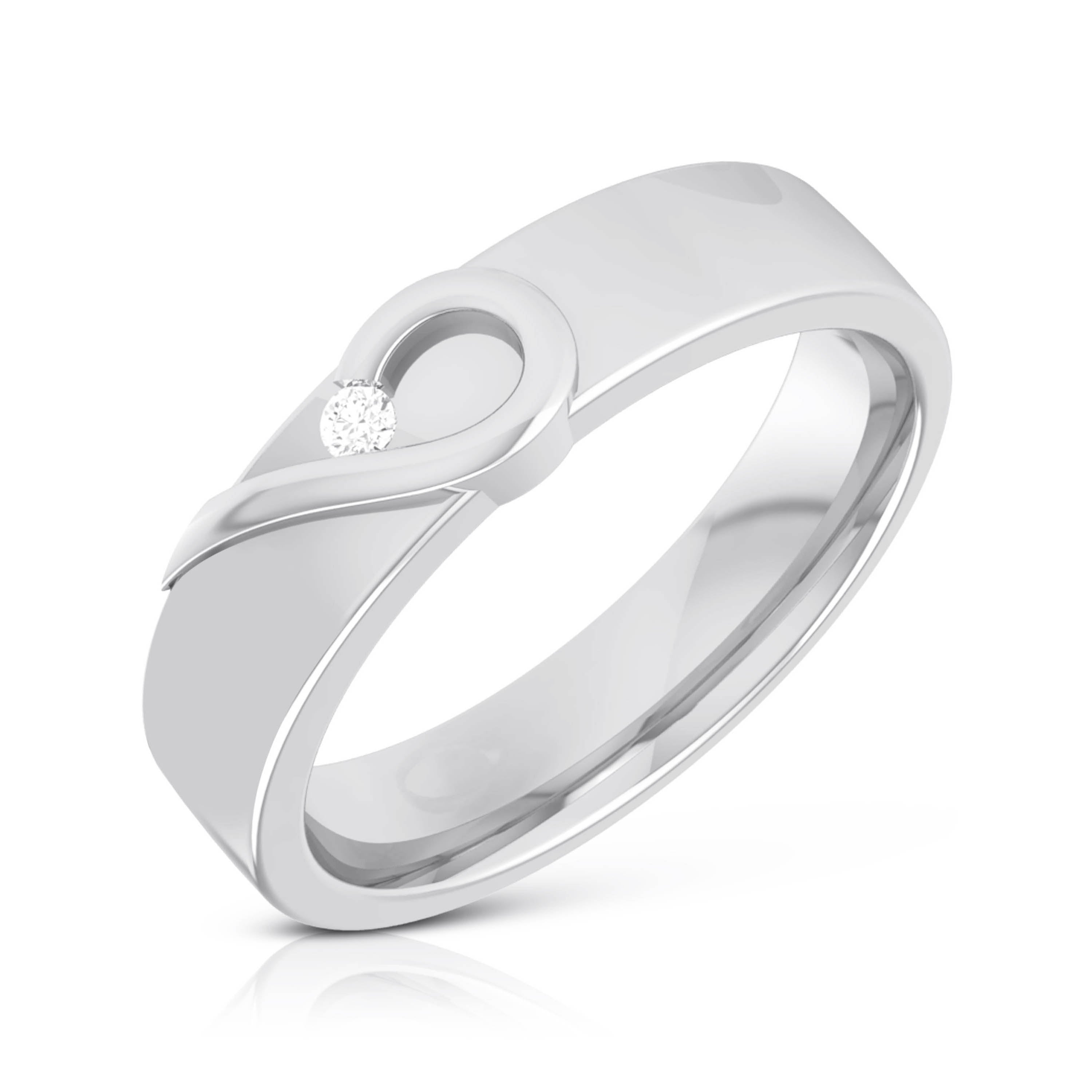 Heart Single Diamond Platinum Love Bands JL PT R-8004   Jewelove