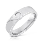 Load image into Gallery viewer, Heart Single Diamond Platinum Love Bands JL PT R-8004
