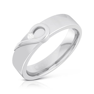 Heart Single Diamond Platinum Love Bands JL PT R-8004