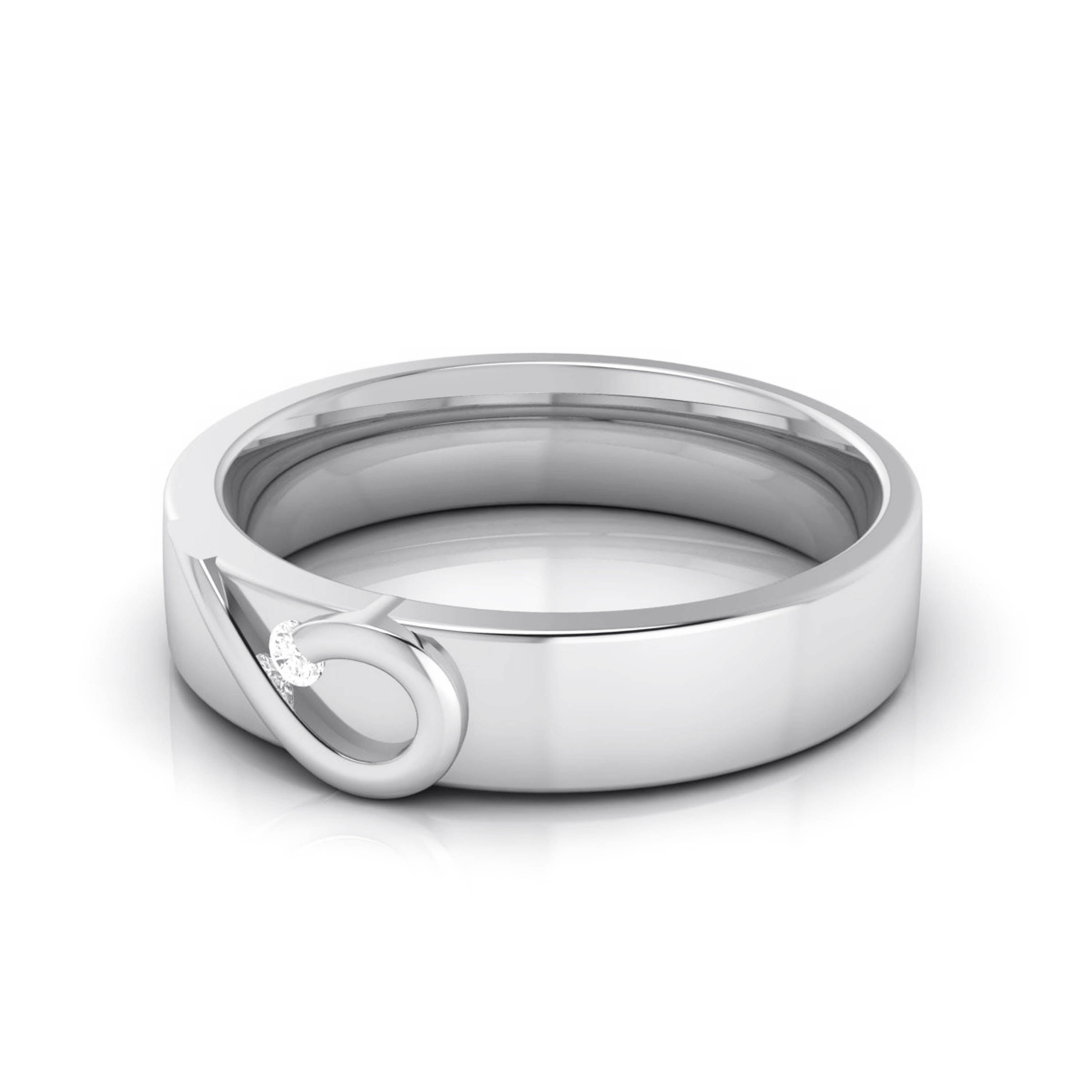 Heart Single Diamond Platinum Love Bands JL PT R-8004