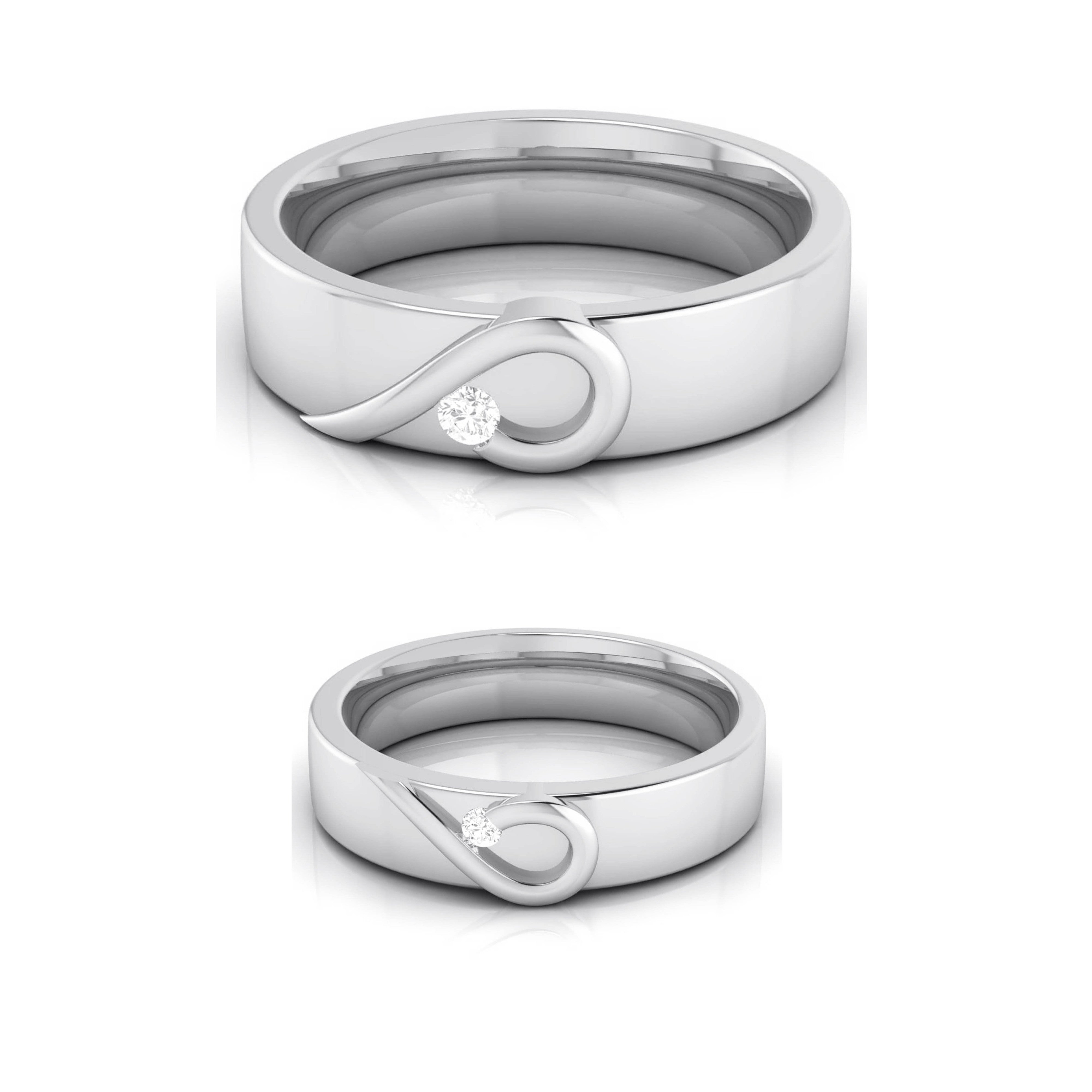 Heart Single Diamond Platinum Love Bands JL PT R-8004