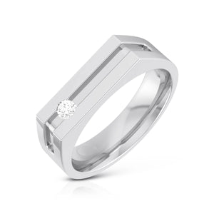 Designer Single Diamond Platinum Ring for Women JL PT R-8005