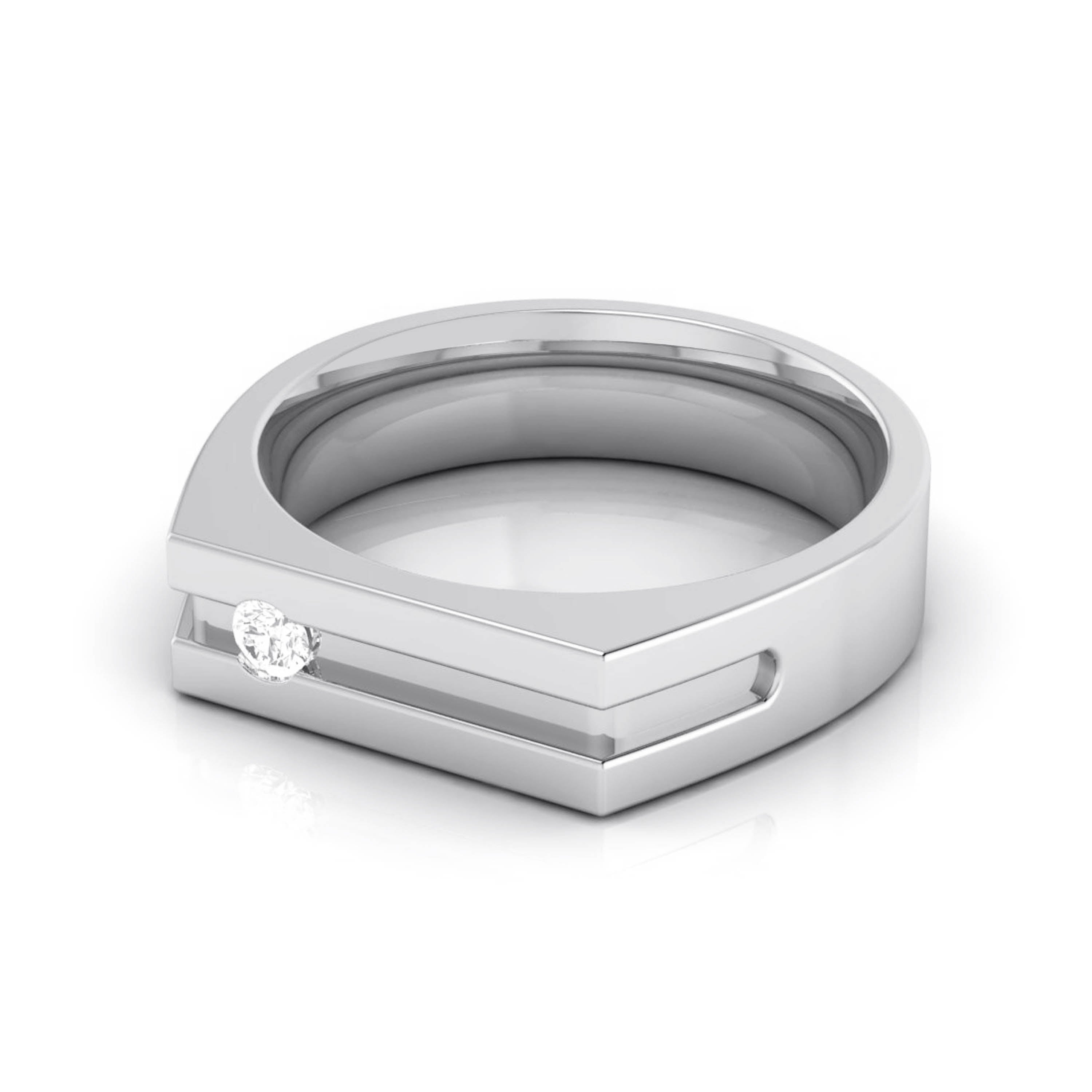 Designer Single Diamond Platinum Ring for Women JL PT R-8005