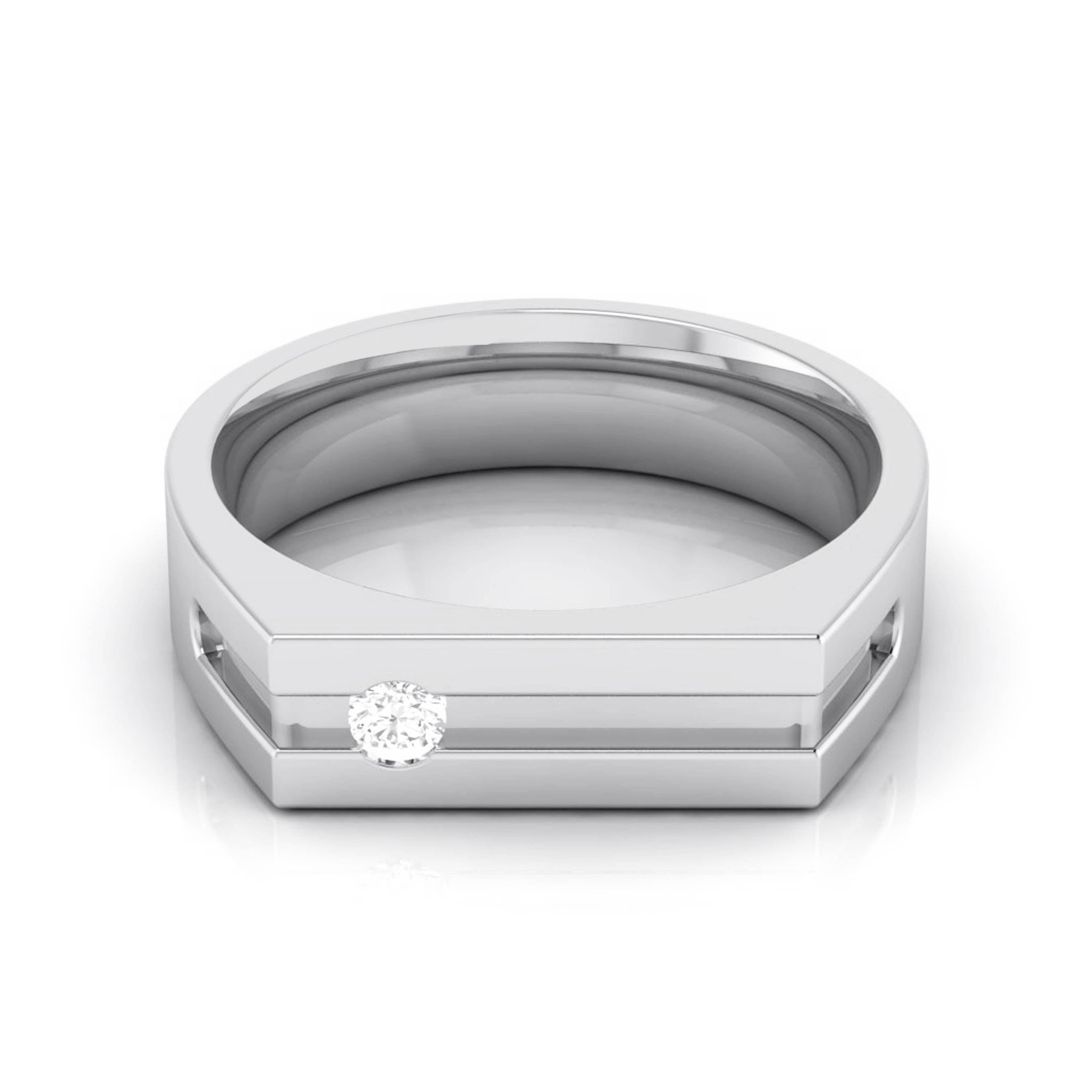Designer Single Diamond Platinum Ring for Women JL PT R-8005